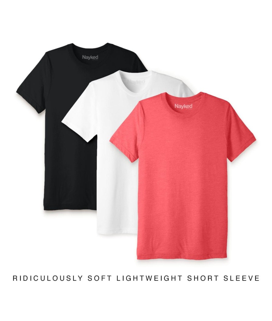 Nayked Apparel Men'S 3Pk Ridiculously Soft Lightweight Crew Neck T-Shirt Favorites