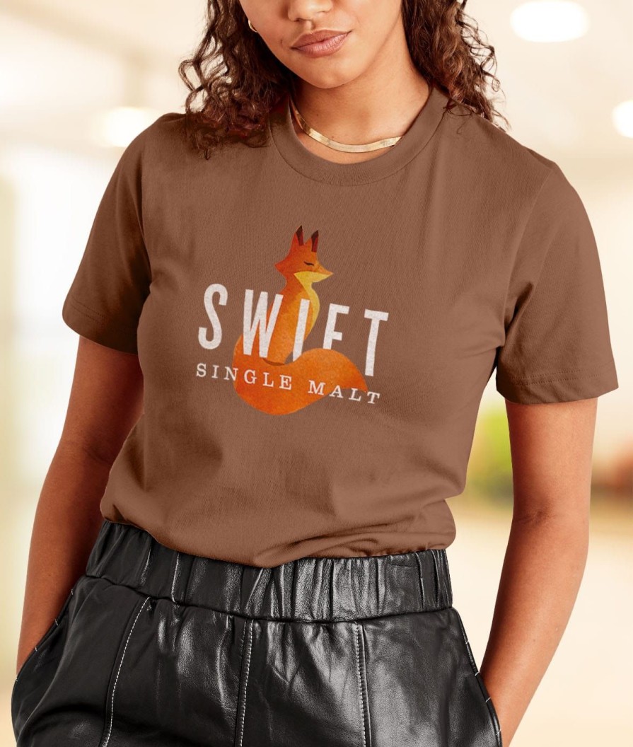 Nayked Apparel Women'S Ridiculously Soft Relaxed Fit 100% Cotton Graphic T-Shirt | Swift Single Malt