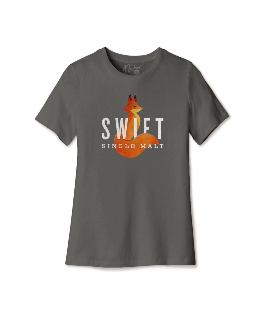 Nayked Apparel Women'S Ridiculously Soft Relaxed Fit 100% Cotton Graphic T-Shirt | Swift Single Malt