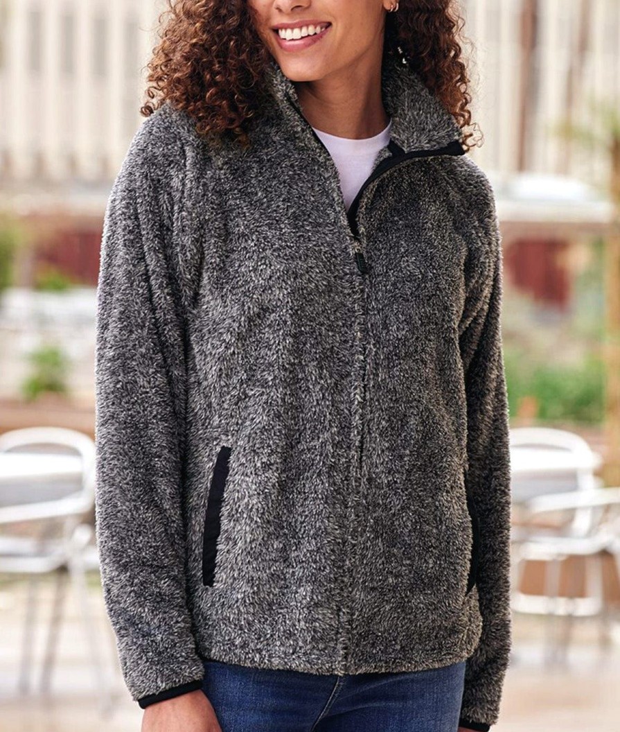 Nayked Apparel Women'S Ridiculously Soft Shag Sherpa Full-Zip Jacket