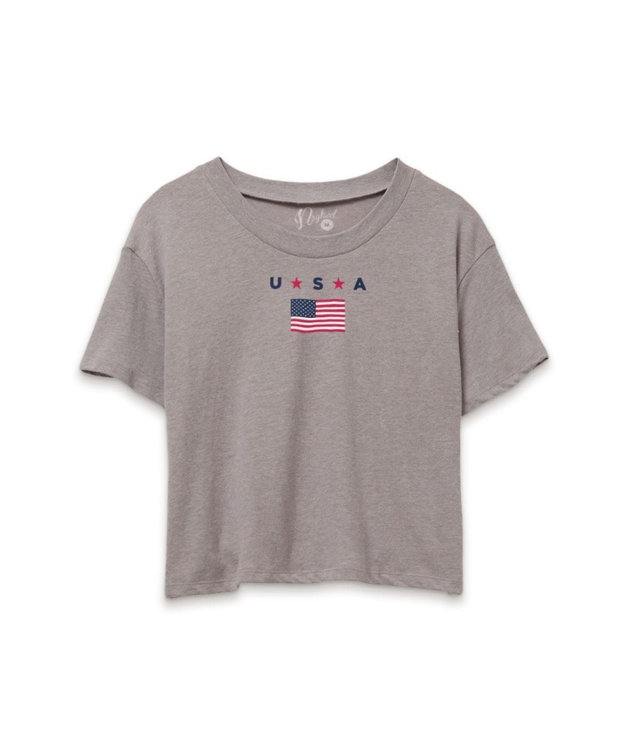 Nayked Apparel Ridiculously Soft Women'S Cropped Flag Tee