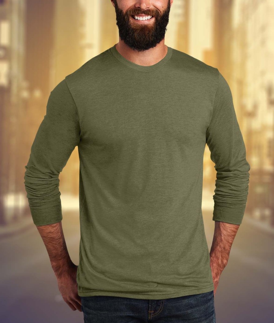 Nayked Apparel Men'S Ridiculously Soft Recycled Lightweight Long Sleeve T-Shirt