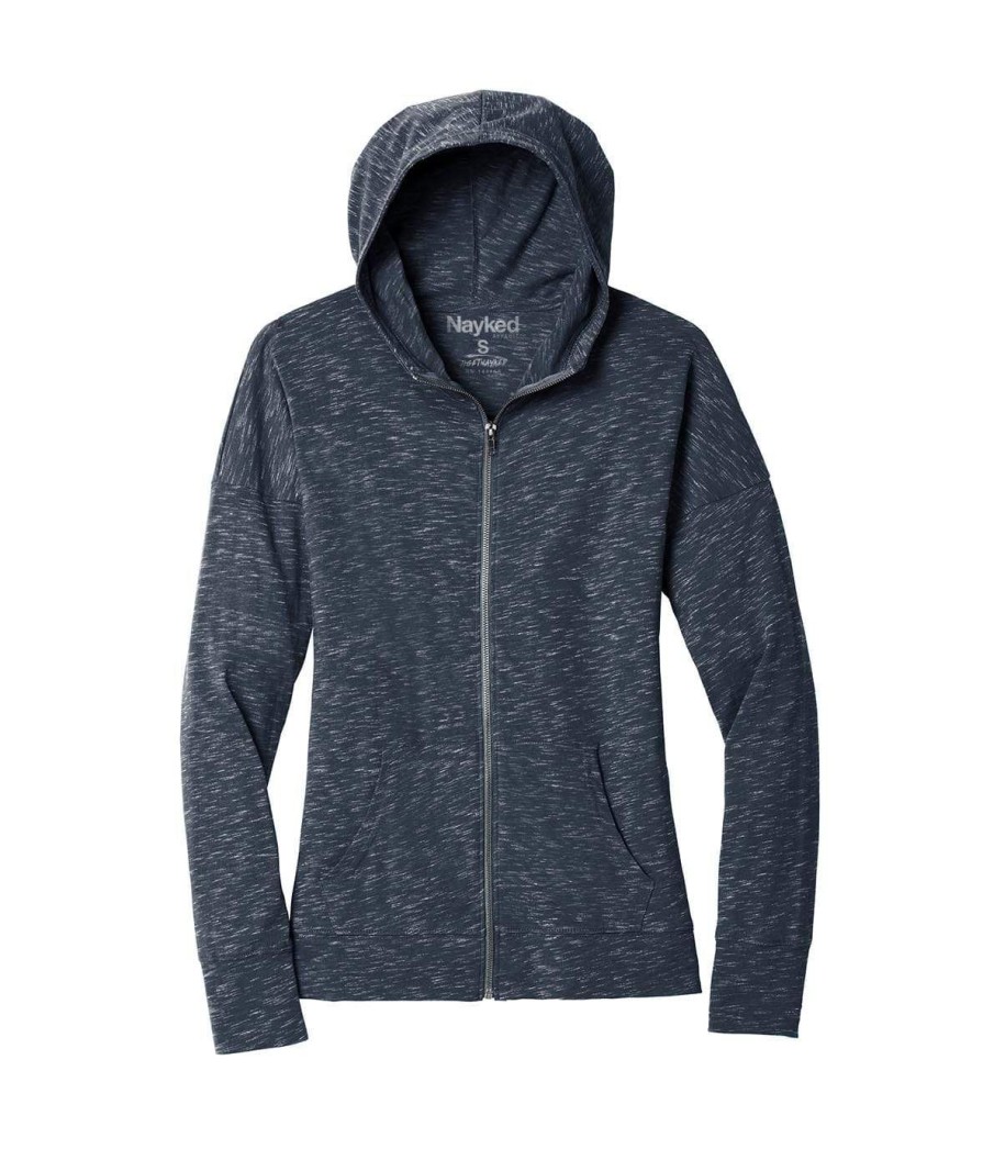 Nayked Apparel Women'S Ridiculously Soft Lightweight Full-Zip Hoodie