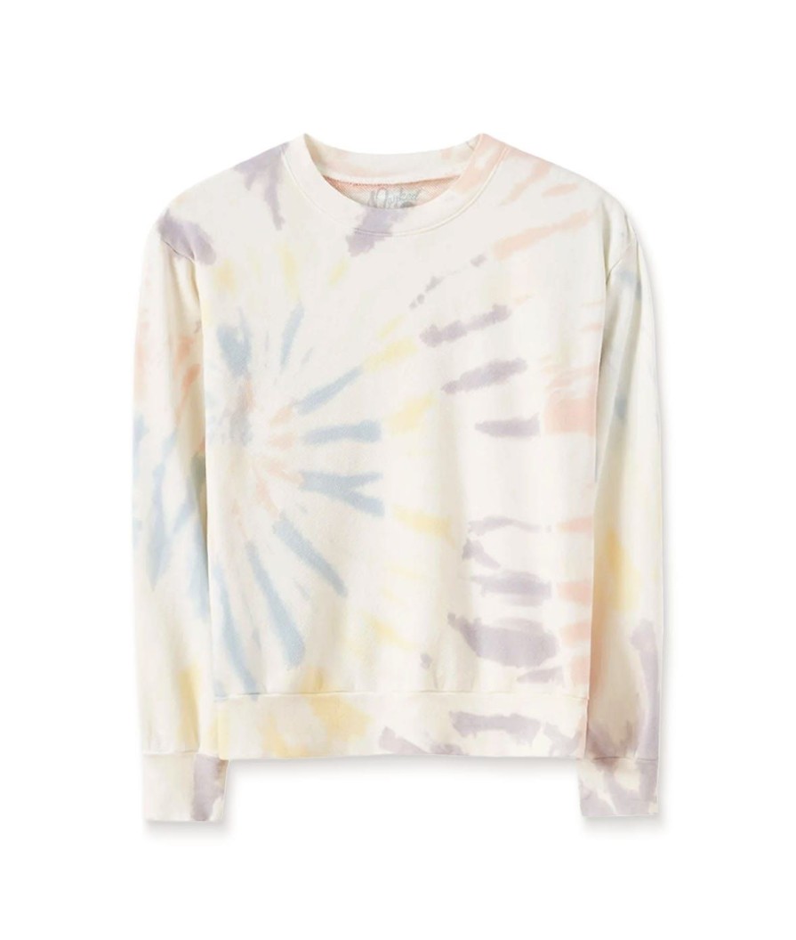 Nayked Apparel Women'S Soft Tie Dye Recycled Washed Terry Pullover Sweatshirt