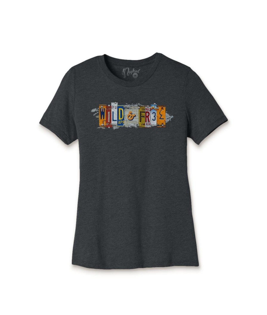 Nayked Apparel Women'S Ridiculously Soft Lightweight Graphic Tee | Wild & Free