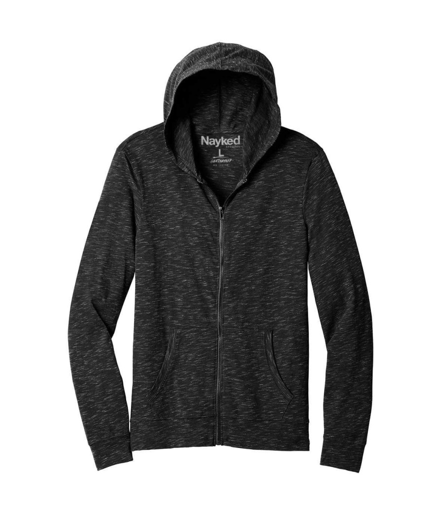 Nayked Apparel Men'S Ridiculously Soft Lightweight Full-Zip Hoodie