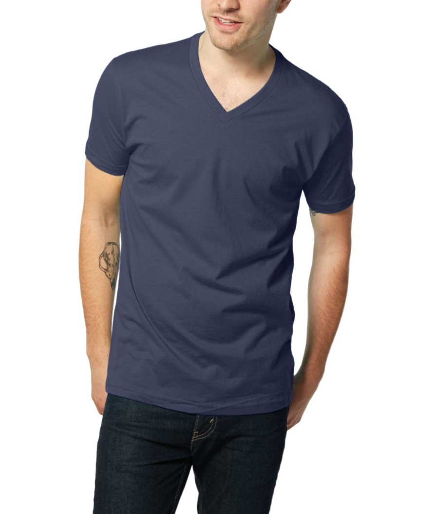 Nayked Apparel Men'S Ridiculously Soft Short Sleeve V-Neck 100% Cotton Shirt | Discontinued Colors