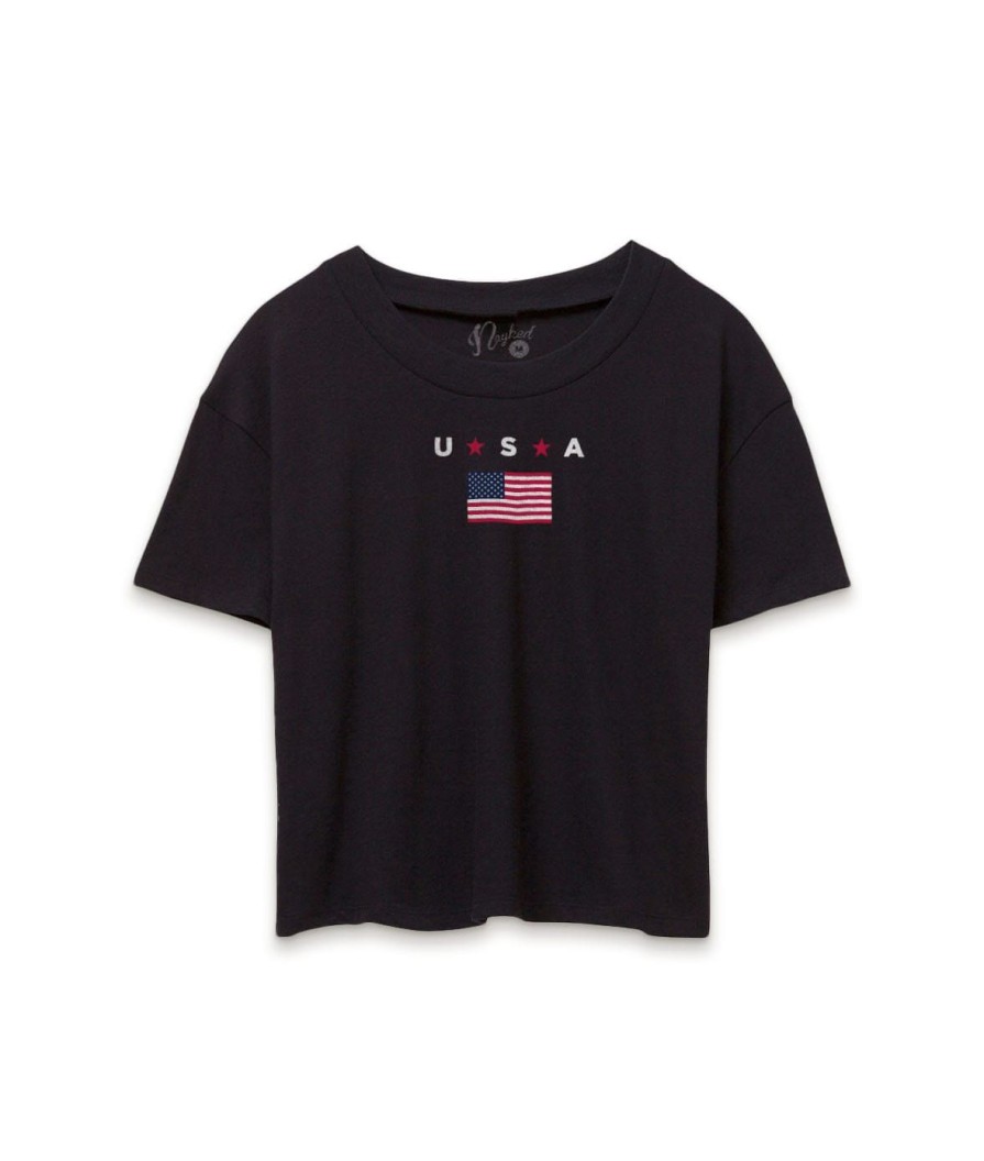 Nayked Apparel Ridiculously Soft Women'S Cropped Flag Tee