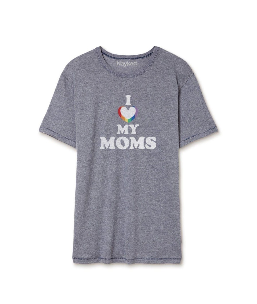 Nayked Apparel Men'S Ridiculously Soft Vintage Graphic T-Shirt | I Love My Moms