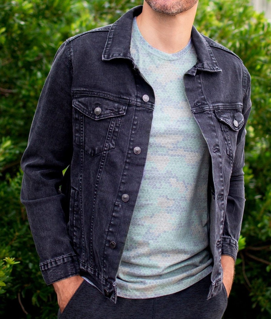 Nayked Apparel Men'S Soft Vintage Denim Jacket