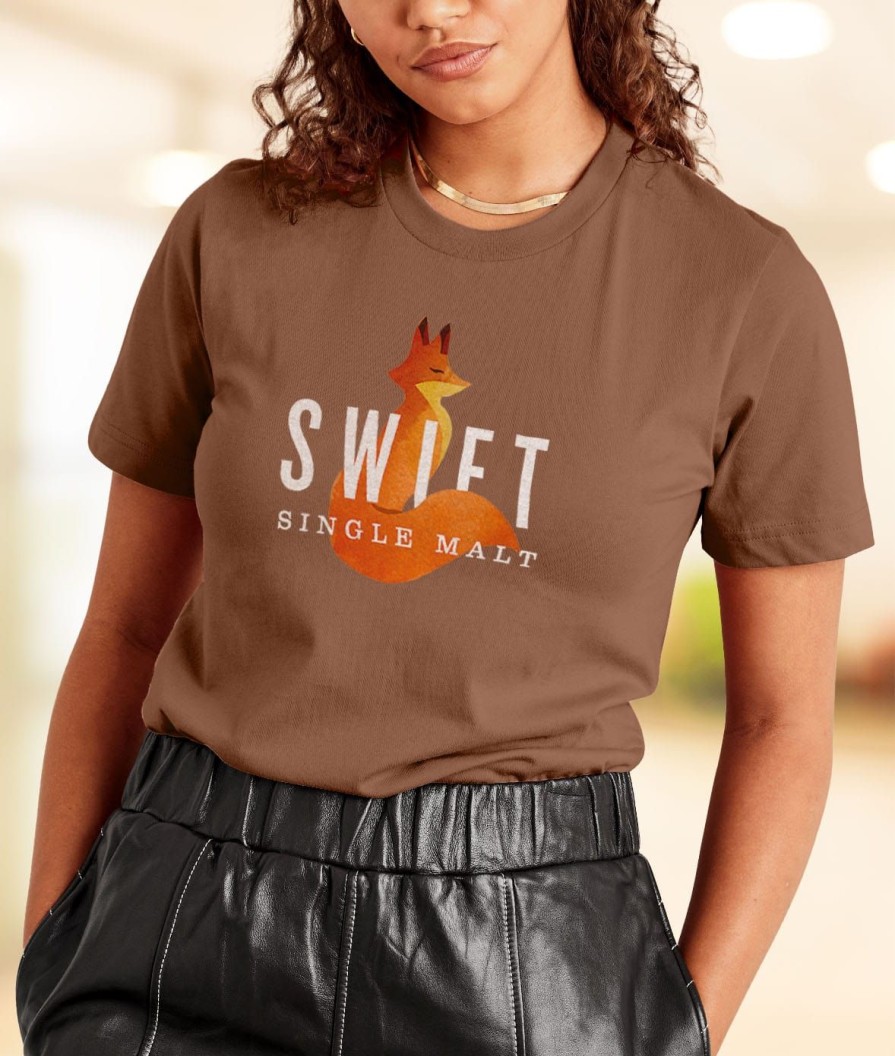 Nayked Apparel Women'S Ridiculously Soft Relaxed Fit 100% Cotton Graphic T-Shirt | Swift Single Malt