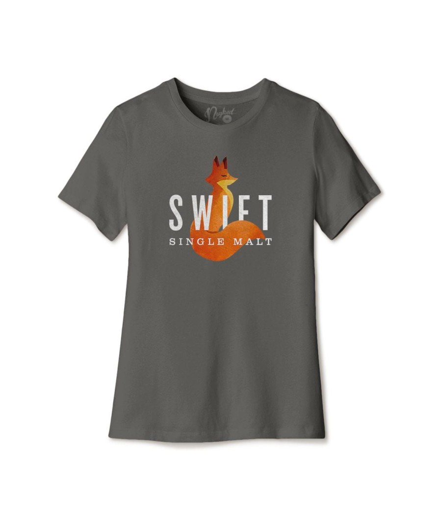 Nayked Apparel Women'S Ridiculously Soft Relaxed Fit 100% Cotton Graphic T-Shirt | Swift Single Malt