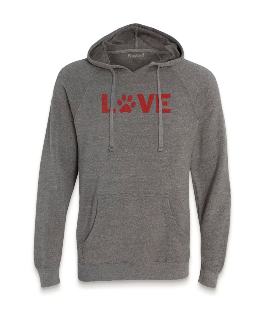 Nayked Apparel Men'S Ridiculously Soft Midweight Raglan Hooded Valentine'S Day Graphic Sweatshirt | Love My Pet