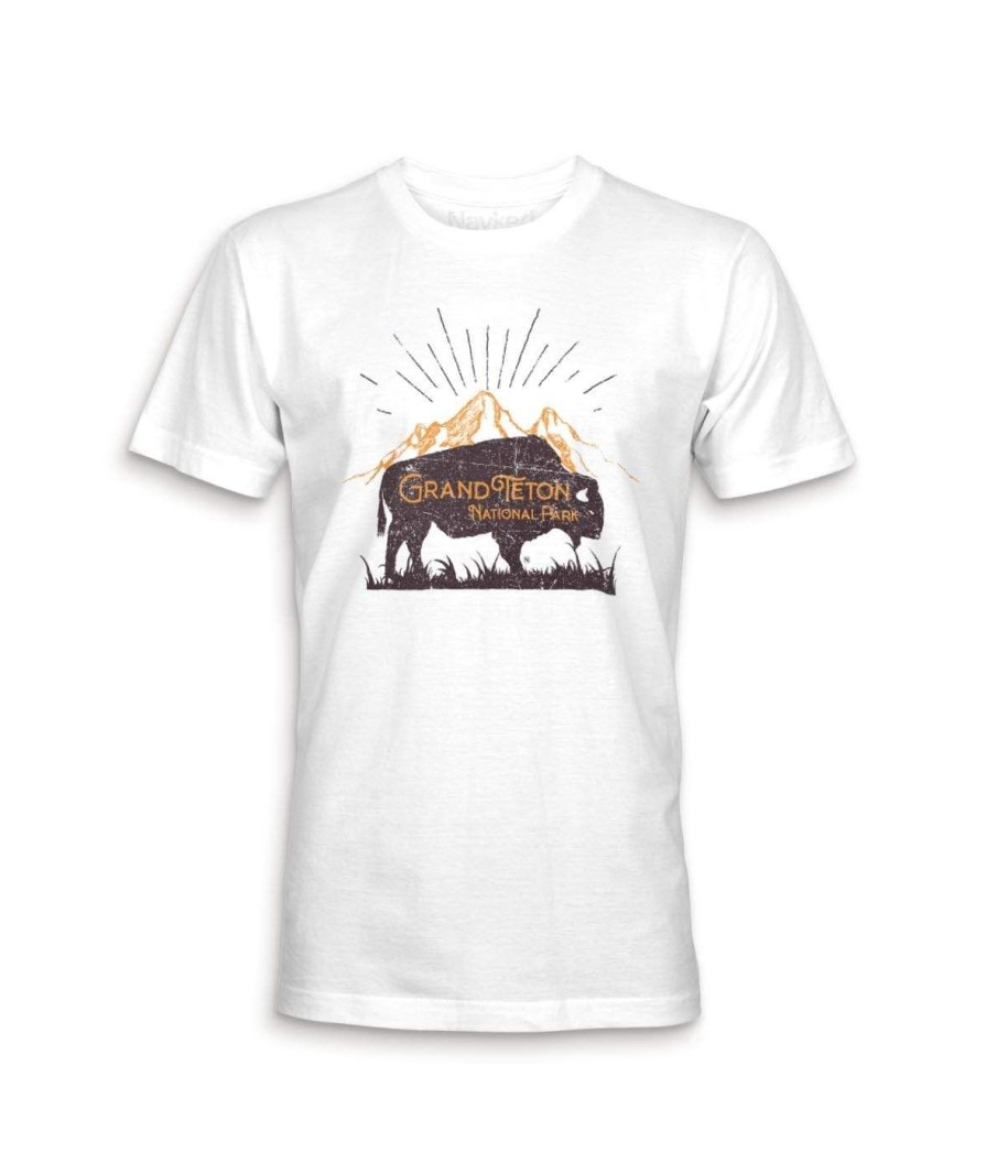 Nayked Apparel Men'S Ridiculously Soft Midweight Graphic Tee | Grand Teton National Park