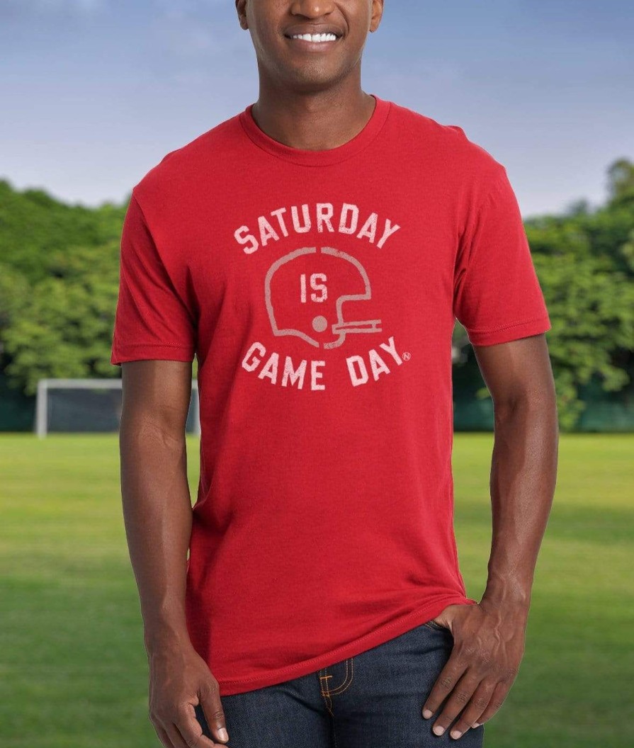 Nayked Apparel Ridiculously Soft Saturday Is Game Day Graphic Short Sleeve Crew Neck T-Shirt