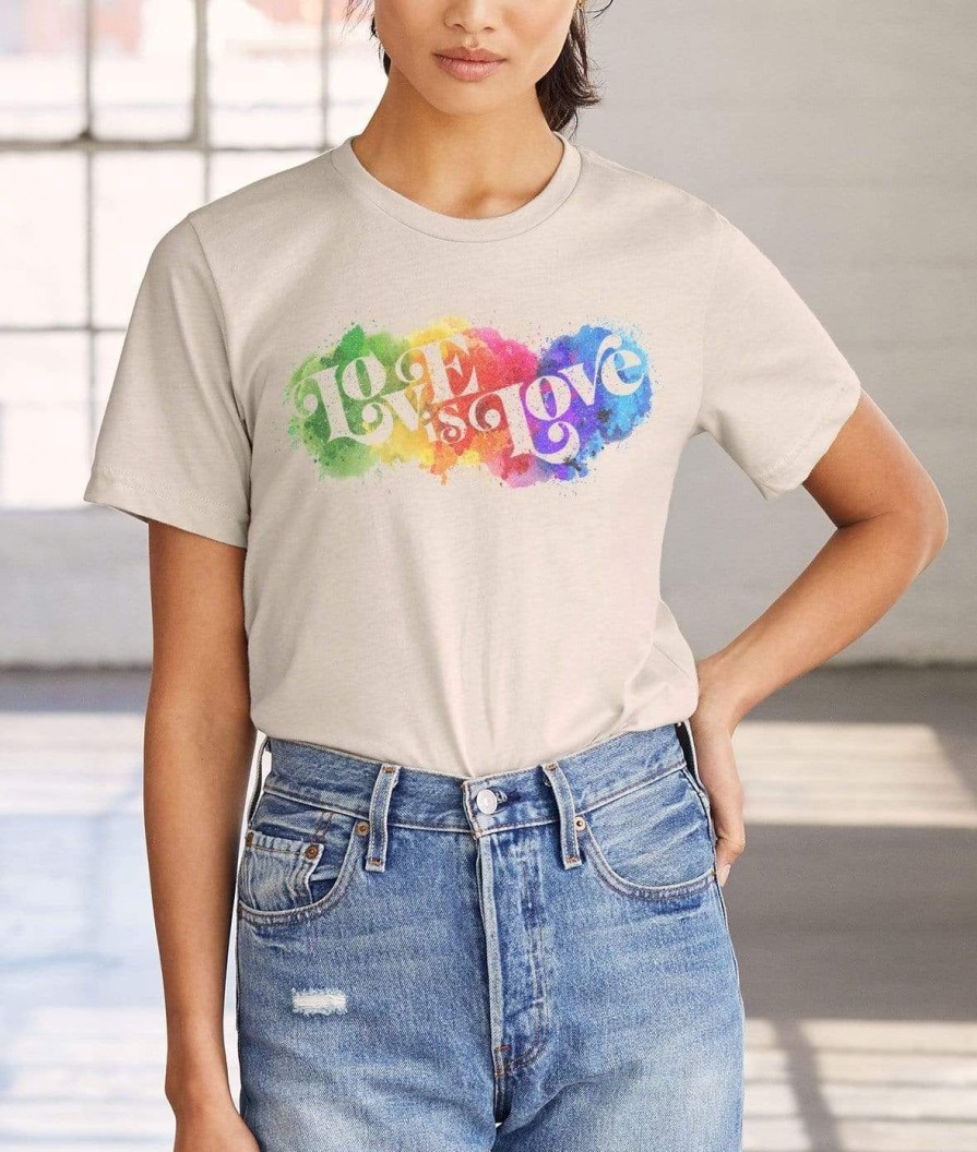 Nayked Apparel Uni Ridiculously Soft Lightweight Sueded Graphic T-Shirt | Love Is Love