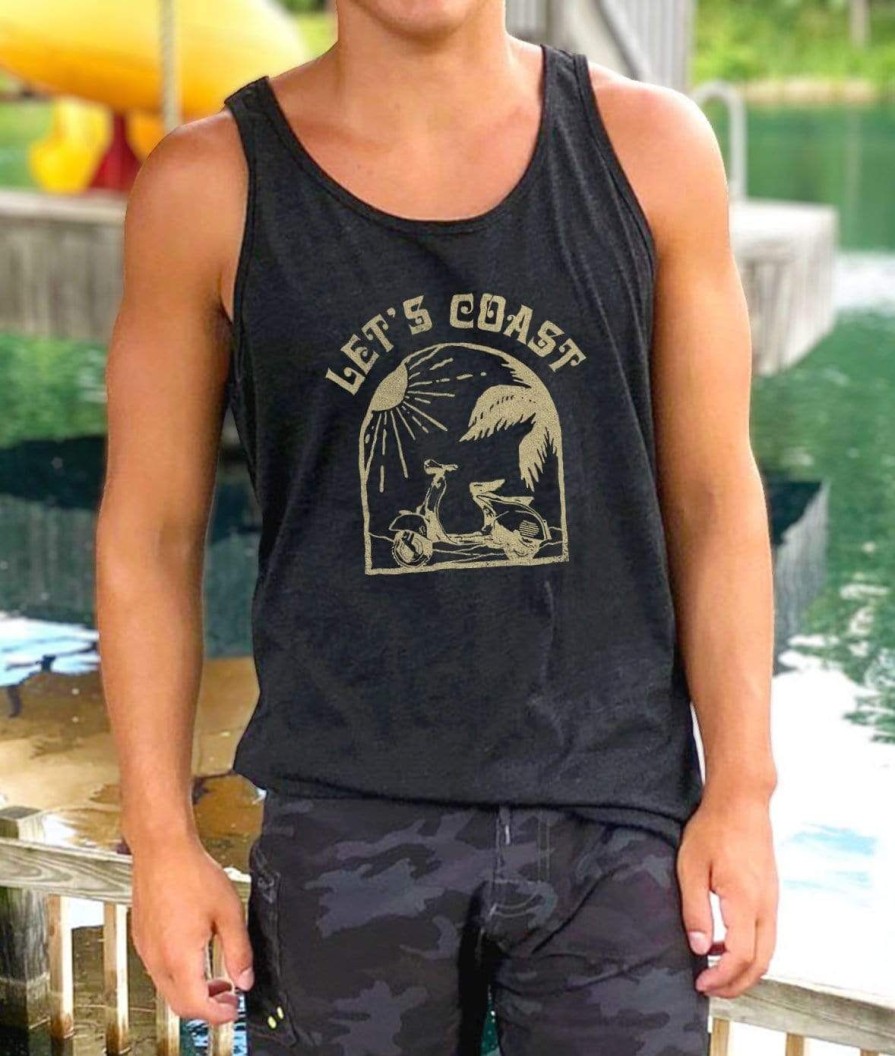 Nayked Apparel Men'S Ridiculously Soft Lightweight Graphic Tank | Let'S Coast