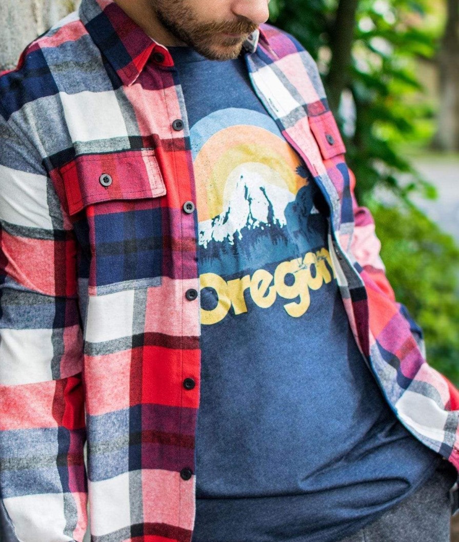 Nayked Apparel Men'S Ridiculously Soft Midweight Graphic Tee | Oregon